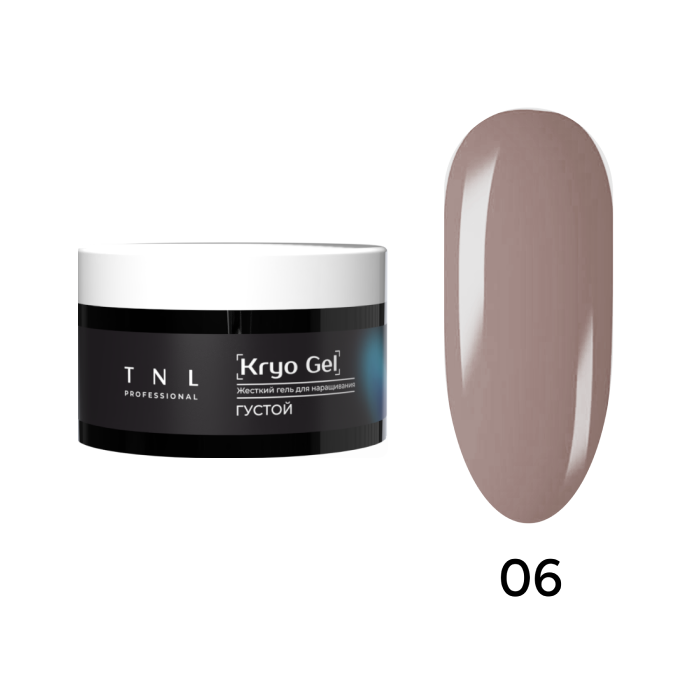Гель для наращивания Kryo Gel жесткий, густой, №6 - шоколадный грильяж, TNL Professional, 18 мл