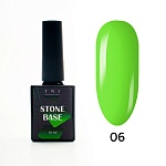 База для гель-лака Stone Base, жесткая, цветная №6 - салатовый, TNL Professional, 10 мл