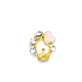 Металлическая фурнитура TNL - Овал розовое сердце (4 шт/уп)