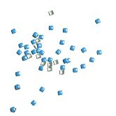 Стразы металлические квадратные синие 2х2 (50 шт.)