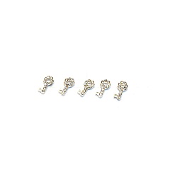 Металлическая фурнитура TNL - Серебряный ключ со стразами (2шт/уп)