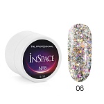 Гель для дизайна TNL InSpace, светоотражающий с голографическим глиттером, (5 мл)