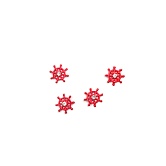 Металлическая фурнитура TNL - Штурвал красный (4 шт/уп)